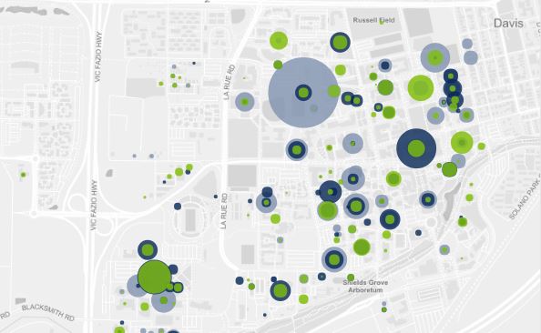 Image of UC Davis deferred maintenance project map