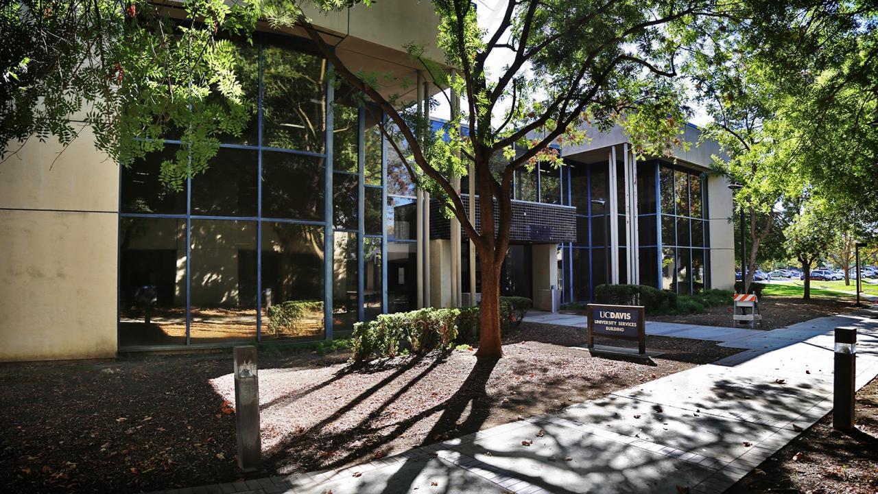 An HVAC retrofit of the University Services building saved over $15,000 in only nine months. Image of UC Davis University Services builidng.
