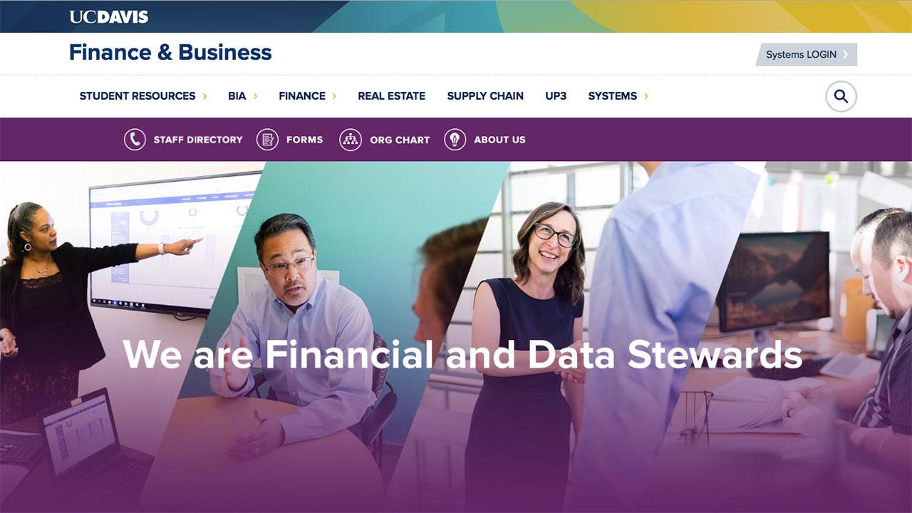 Screenshot of new website home page.