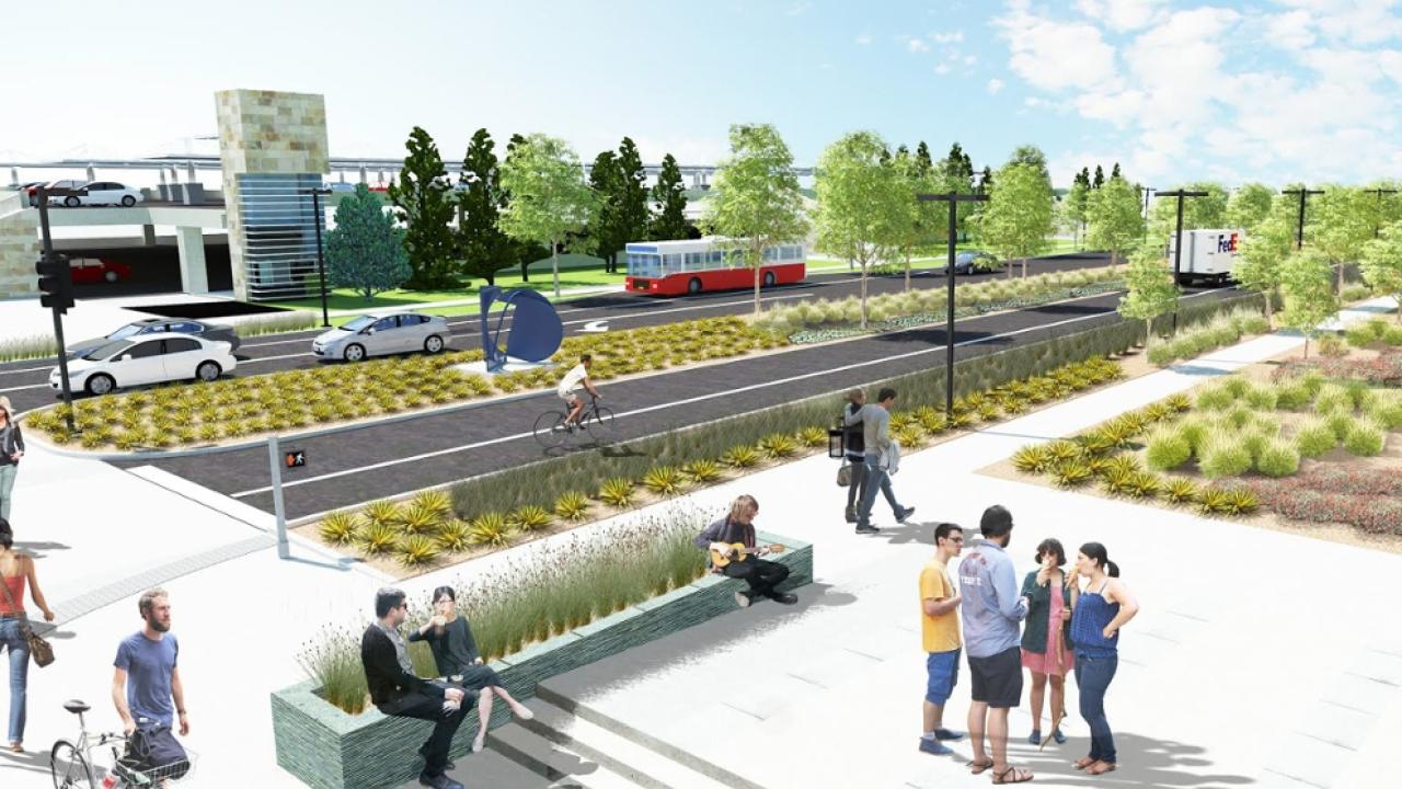 Artist's rendering of road median.