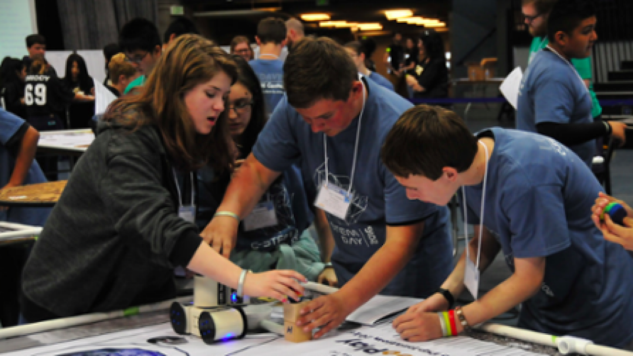 Photo of students working in a group.