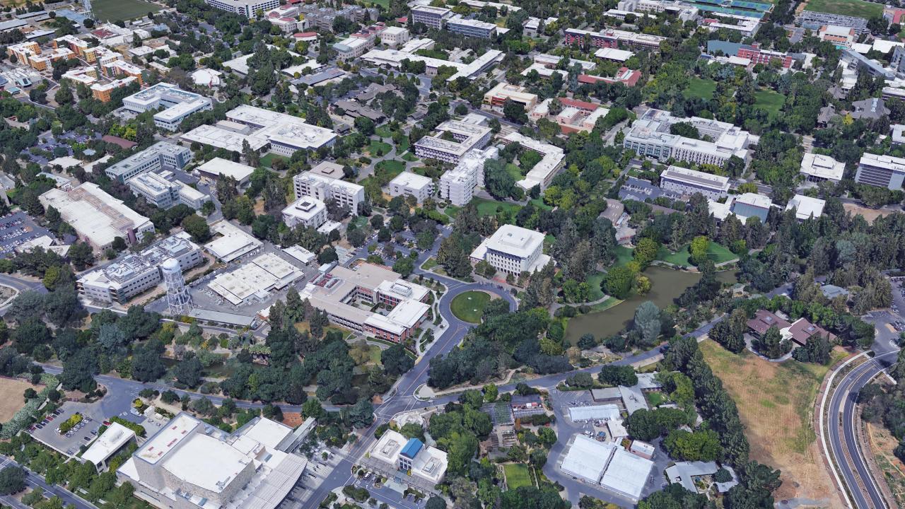 aerial image of campus