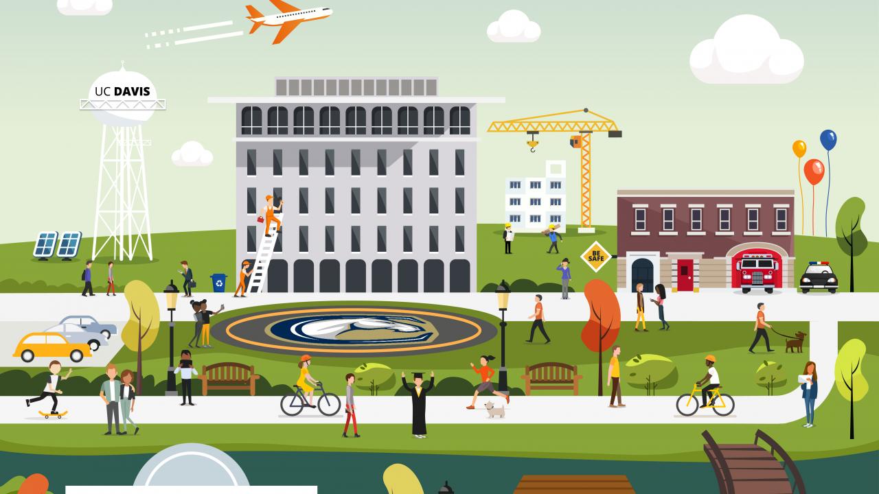 UC Davis campus illustration
