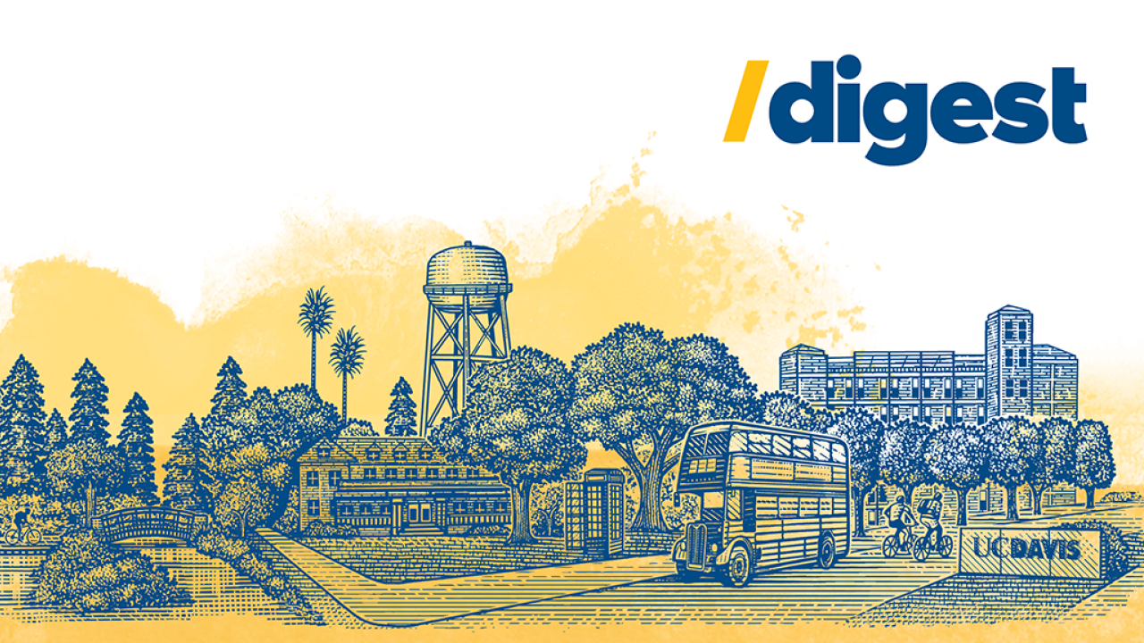 /digest masthead - UC Davis campus illustration