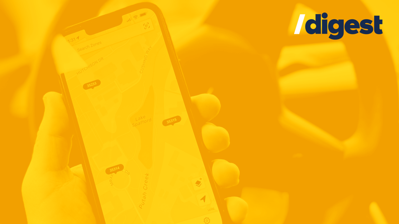 Phone showing Parkmobile map