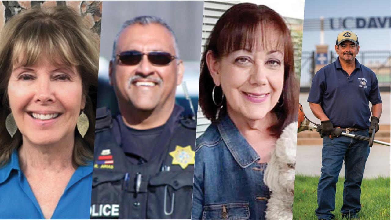 retirees Frenda Karneges, Ruben Arias, Rhonda Lake, Gary Perez