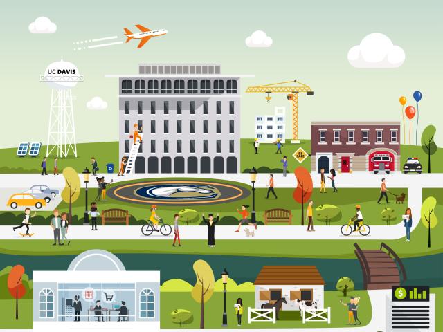 UC Davis campus illustration