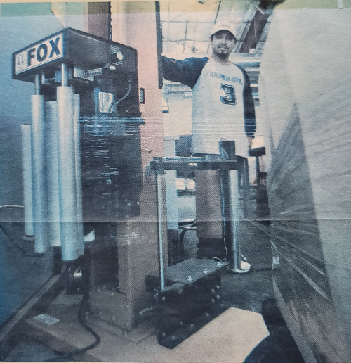 At Bulk Mail Services, senior mail processor Pravin Sharma uses a new machine that automatically wraps a pallet full of bulk mail; the pallets can then be moved easily by pallet jack. Previously, employees moved bulk mail in carts that weighed 700 to 800 pounds each when fully loaded. Be Smart About Safety paid $14,425 for the pallet wrapper, which eliminated most of the manual labor involved in moving the carts. As a result, employees will experience less stress and strain to their backs, shoulders and leg