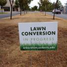 Photo of lawn conversion sign.