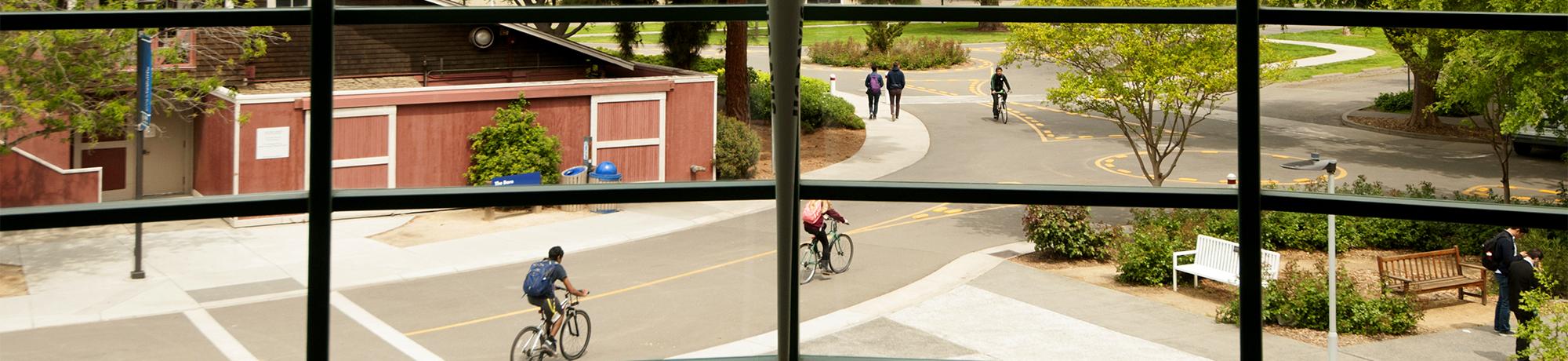 Students pass outside Kemper Hall, the engineering building, 